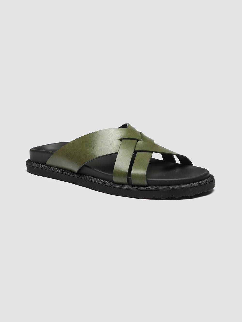 Officine Creative CHARRAT 003 Sandali in Pelle Verde Promozione Limitata
