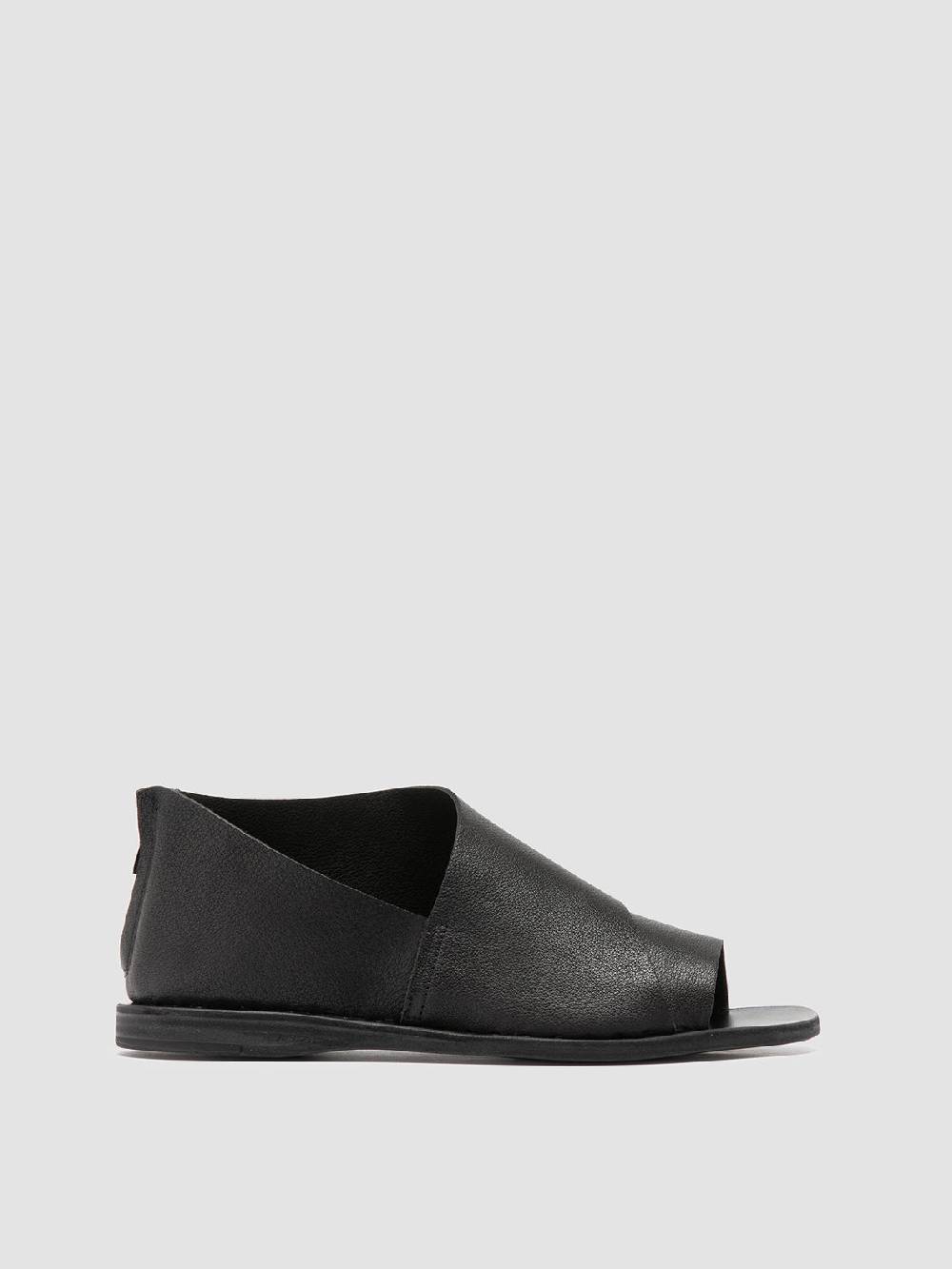 Officine Creative ITACA 046 Scarpe a Punta Aperta in Pelle Nera