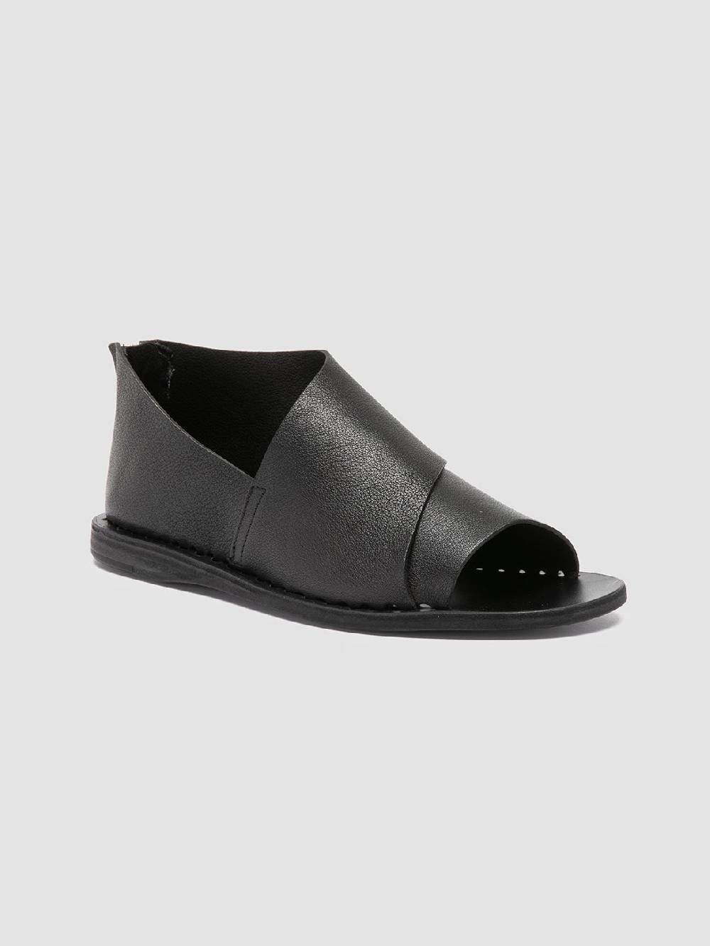Officine Creative ITACA 046 Scarpe a Punta Aperta in Pelle Nera Vendita Calda