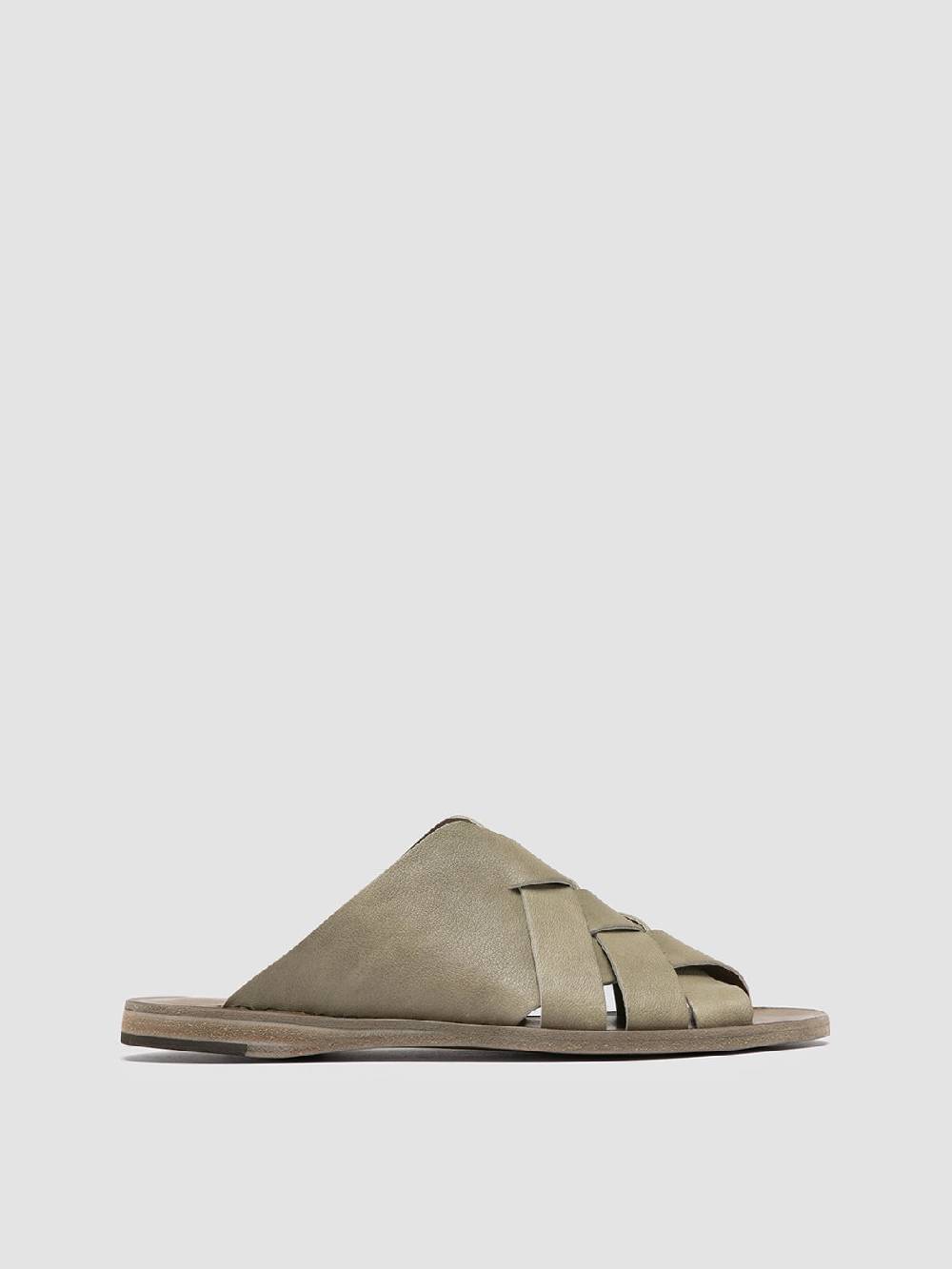 Officine Creative ITACA 049 Sandali Slide in Pelle Verde