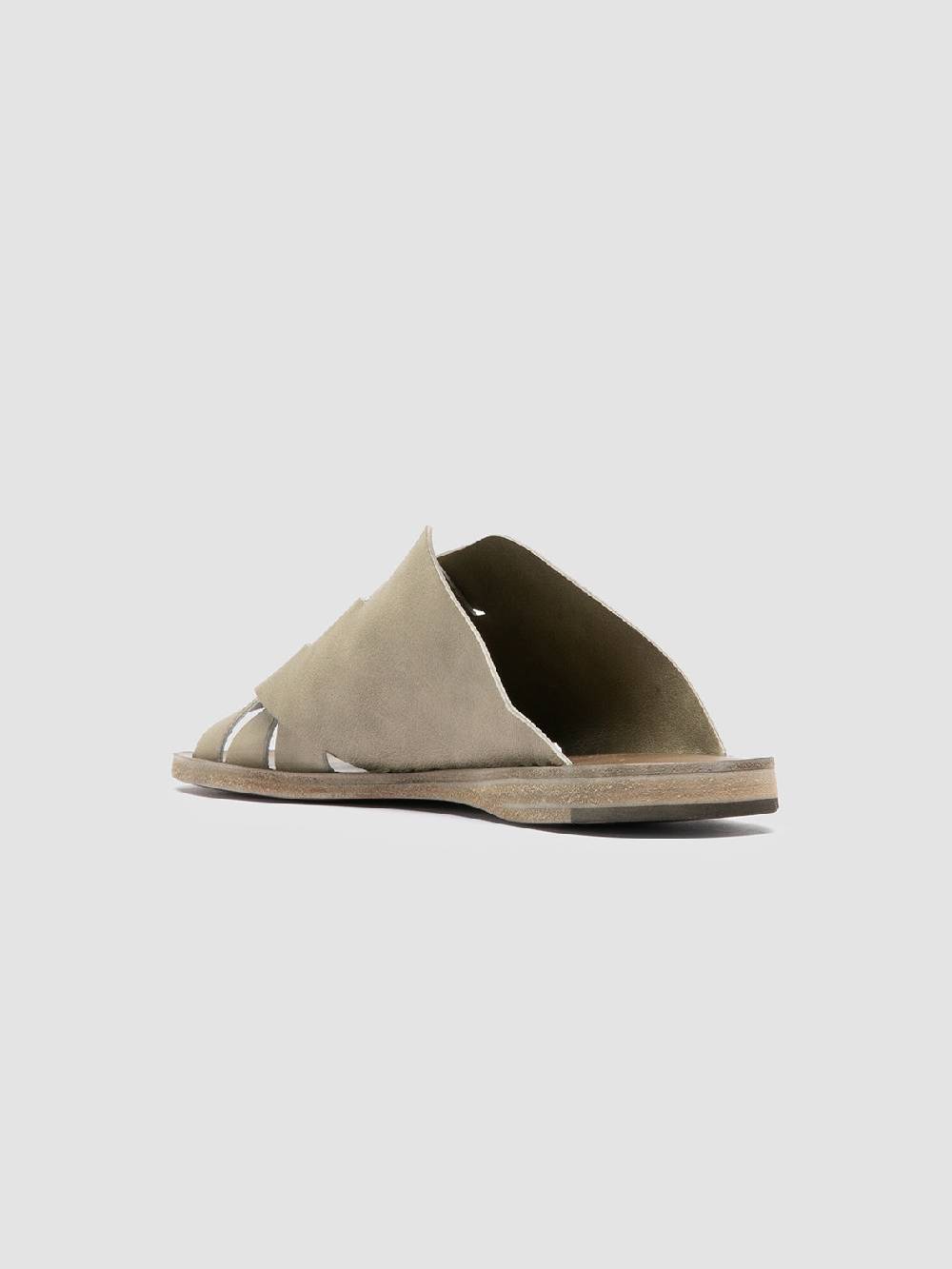 Officine Creative ITACA 049 Sandali Slide in Pelle Verde Saldi Di Fabbrica