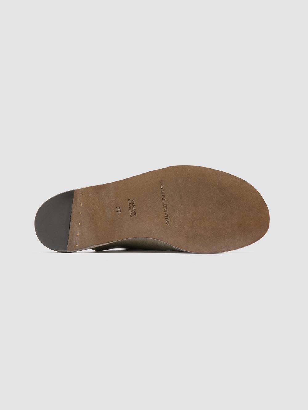 Officine Creative ITACA 049 Sandali Slide in Pelle Verde Saldi Di Fabbrica