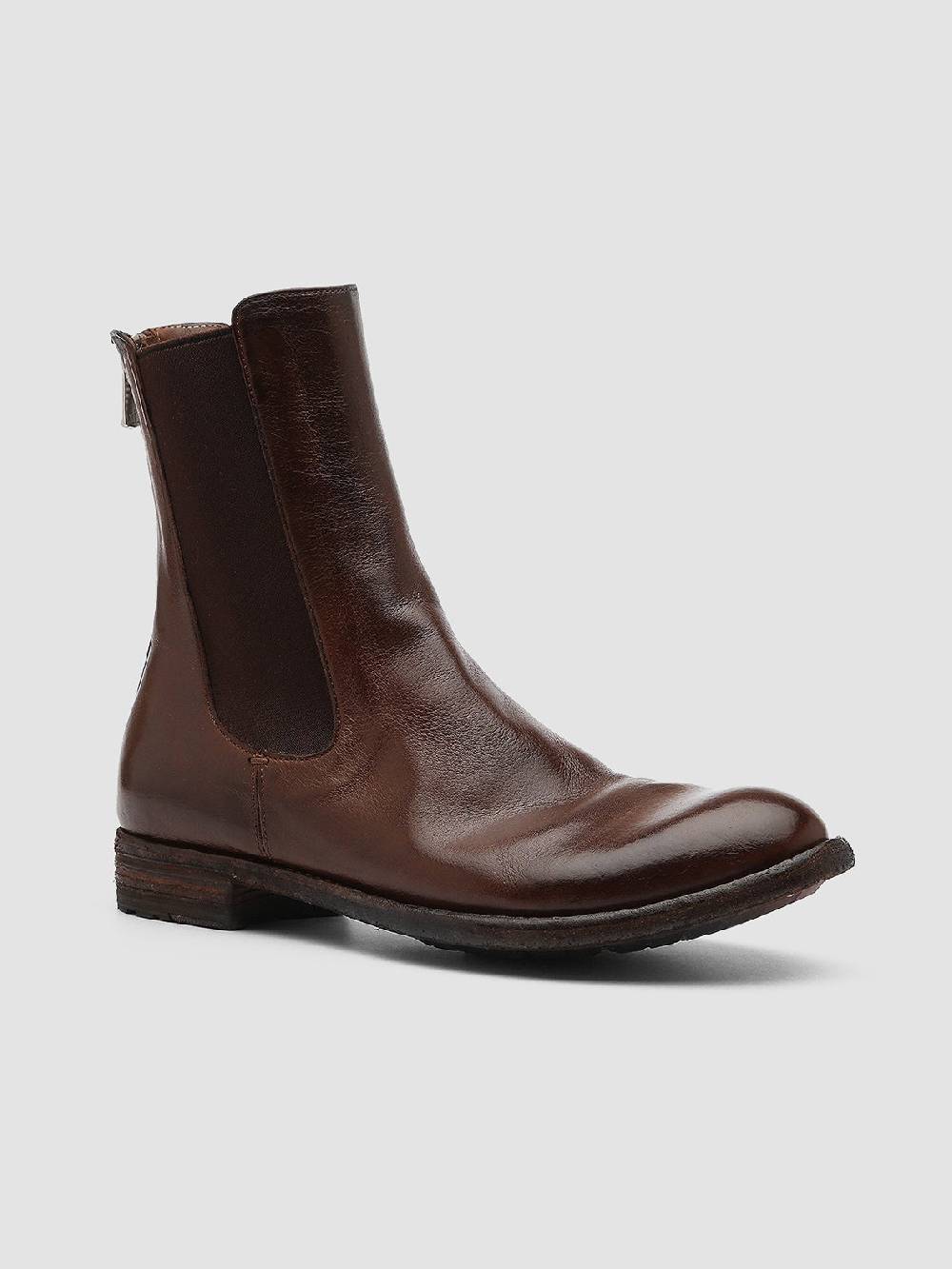 Officine Creative LEXIKON 073 Stivaletti Chelsea in Pelle Marrone Italy