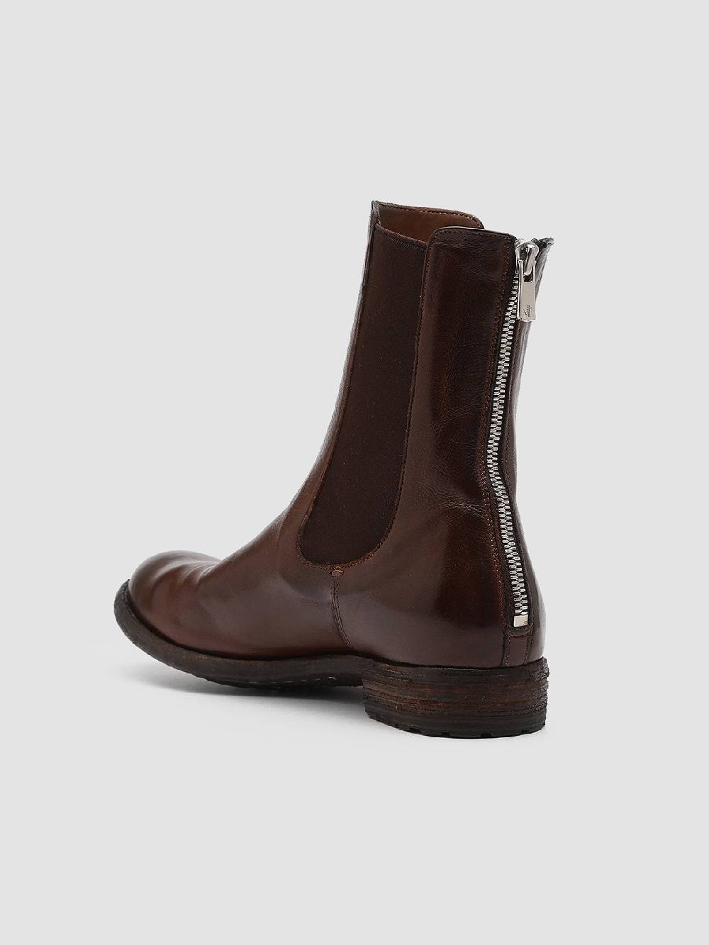 Officine Creative LEXIKON 073 Stivaletti Chelsea in Pelle Marrone Italy