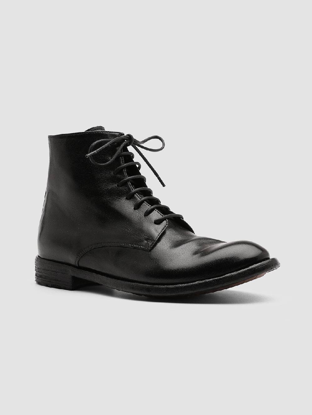 Officine Creative LEXIKON 123 Stivaletti in Pelle Nera con Zip In Linea