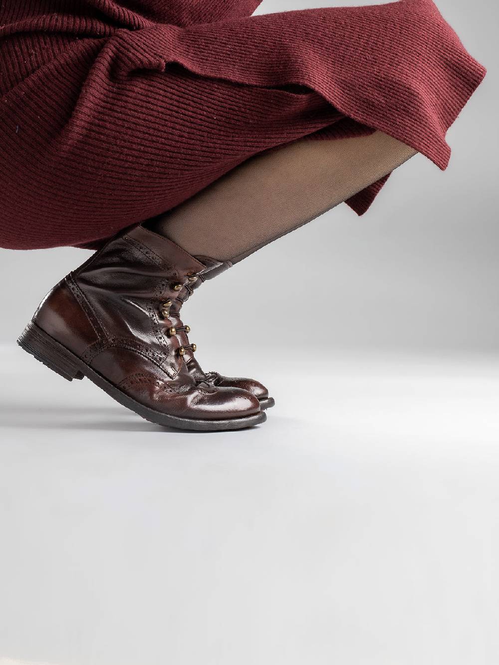 Officine Creative LEXIKON 131 Stivaletti in Pelle Marrone Promozione