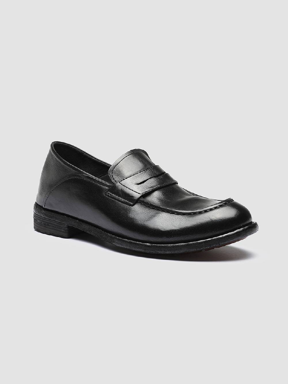 Officine Creative LEXIKON 140 Mocassini Penny Loafer in Pelle Nera Spedizione Gratuita