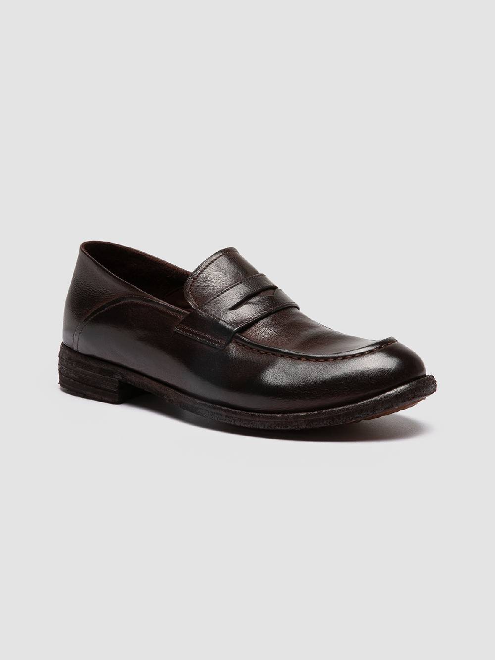 Officine Creative LEXIKON 140 Mocassini Penny Loafer in Pelle Marrone Soddisfazione Garantita