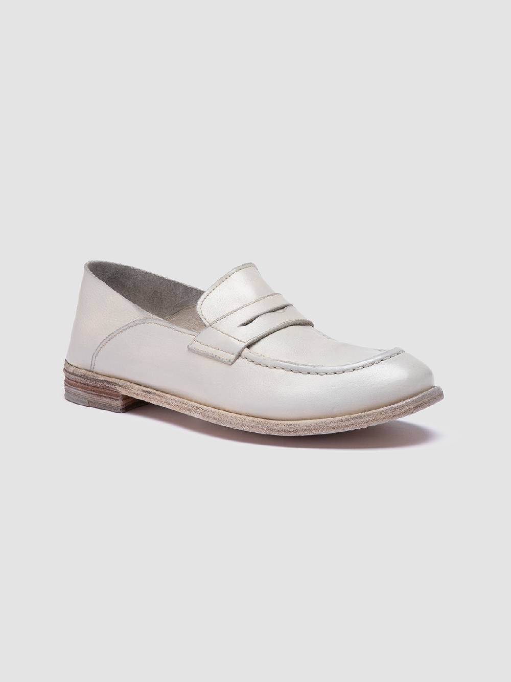 Officine Creative LEXIKON 516 White Leather Loafers Promozione Limitata