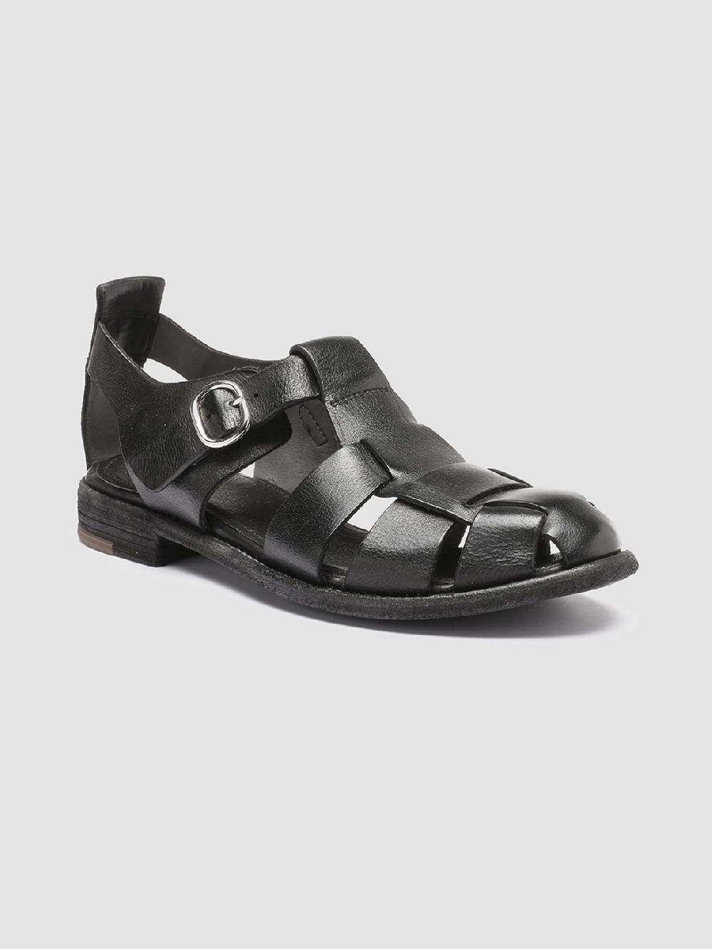 Officine Creative LEXIKON 536 Sandali in Pelle Nera Fino Al -60%