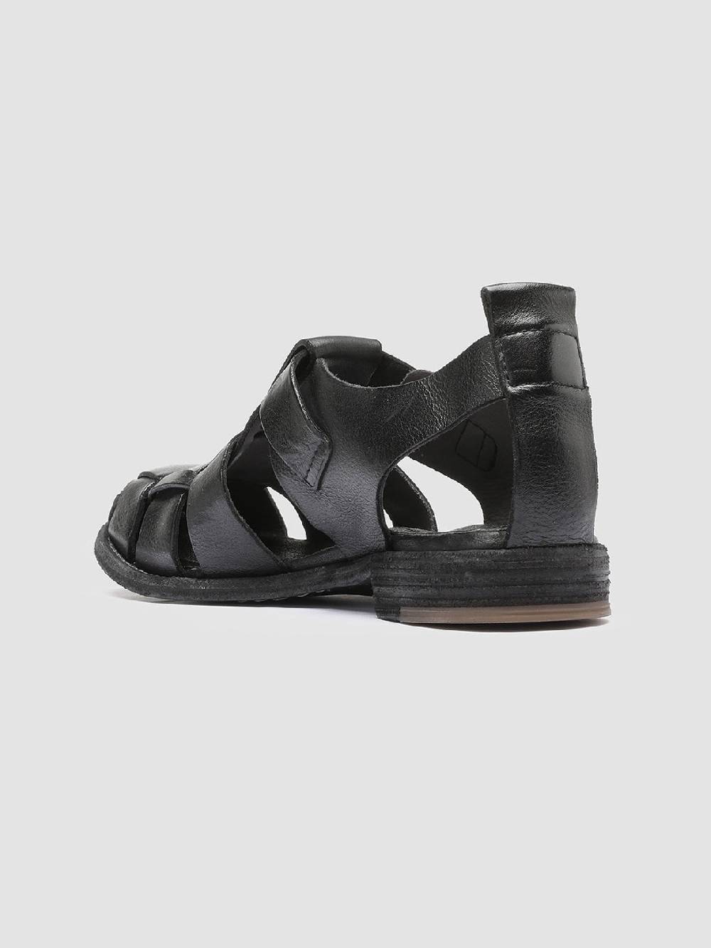 Officine Creative LEXIKON 536 Sandali in Pelle Nera Fino Al -60%