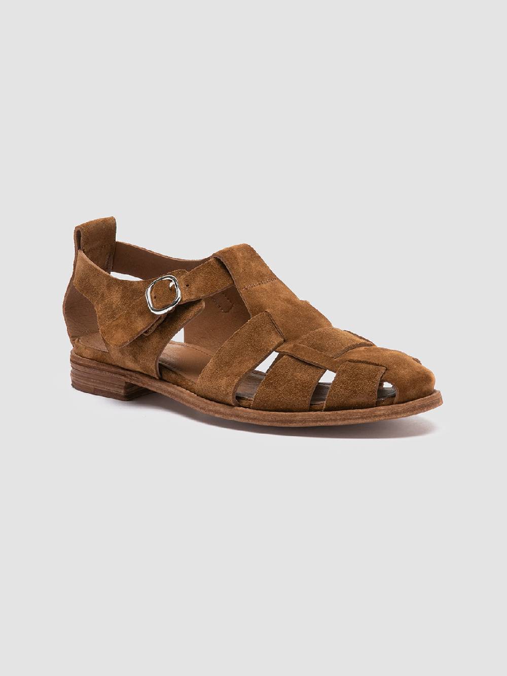Officine Creative LEXIKON 536 Sandali in Pelle Scamosciata Marrone Shopping Online