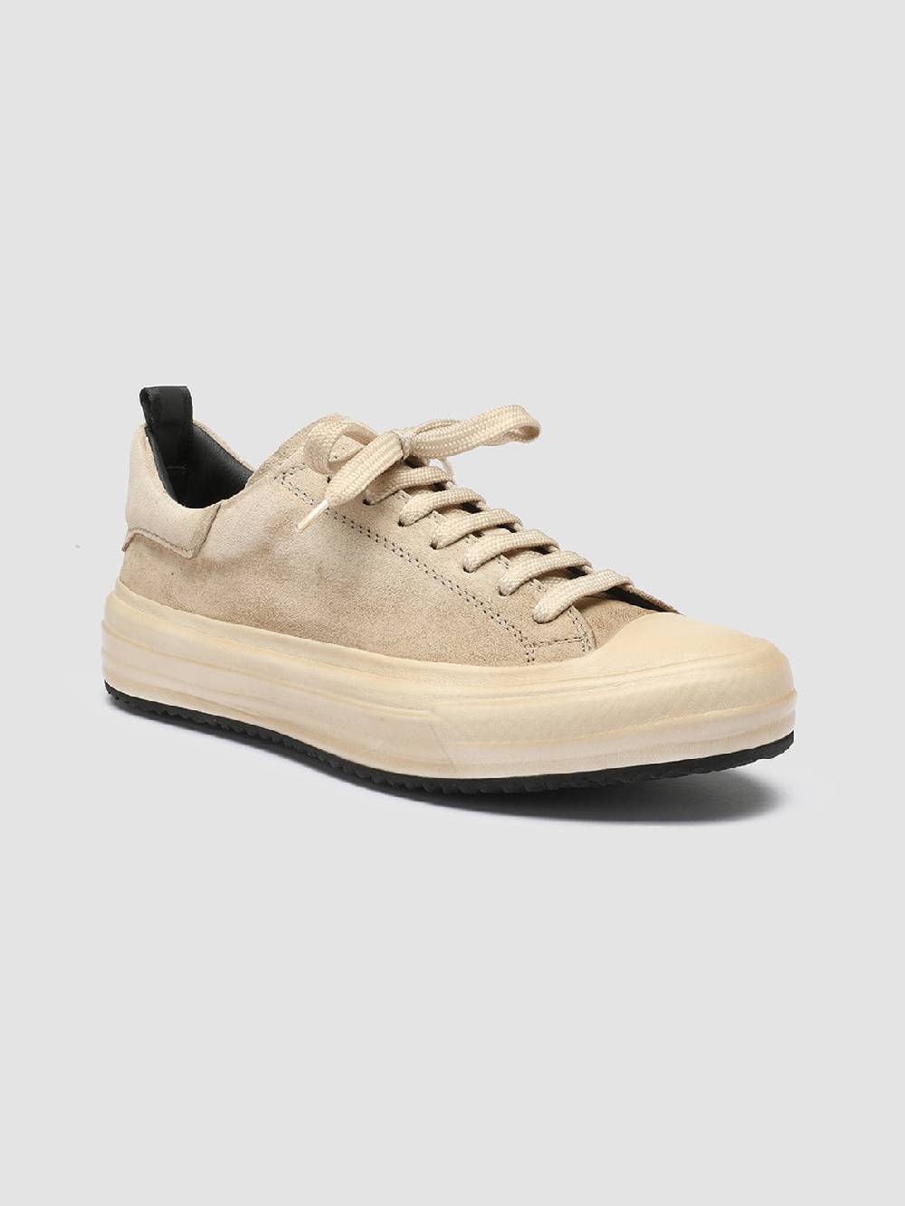 Officine Creative MES 105 Sneakers in Pelle Scamosciata Avorio Presa