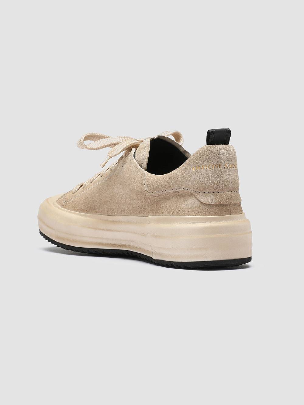 Officine Creative MES 105 Sneakers in Pelle Scamosciata Avorio Presa