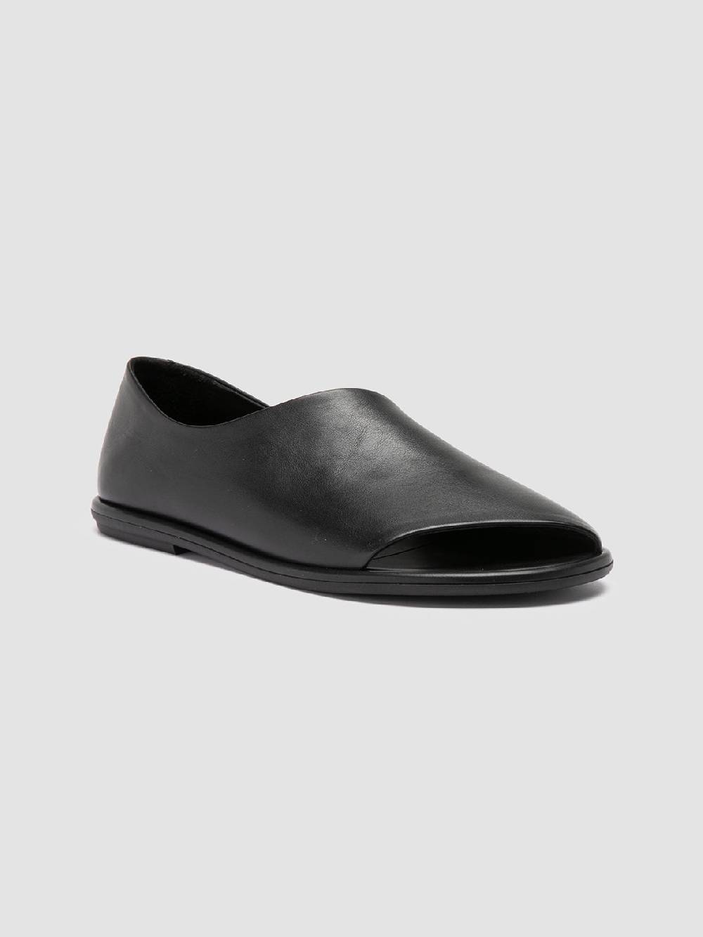 Officine Creative MIENNE 102 Scarpe Peep Toe in Pelle Nera Outlet