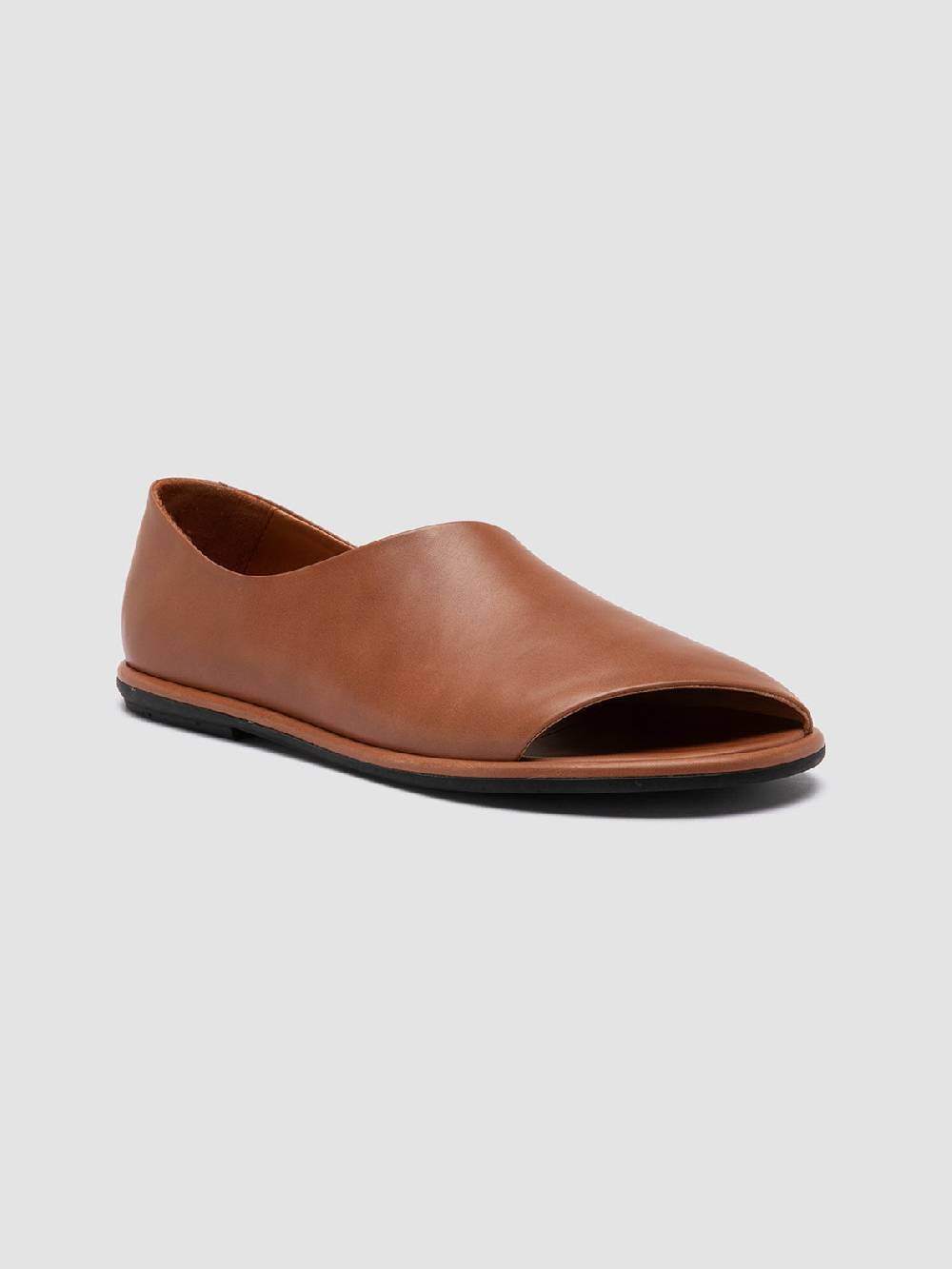 Officine Creative MIENNE 102 Scarpe Peep Toe in Pelle Marrone In Vendita