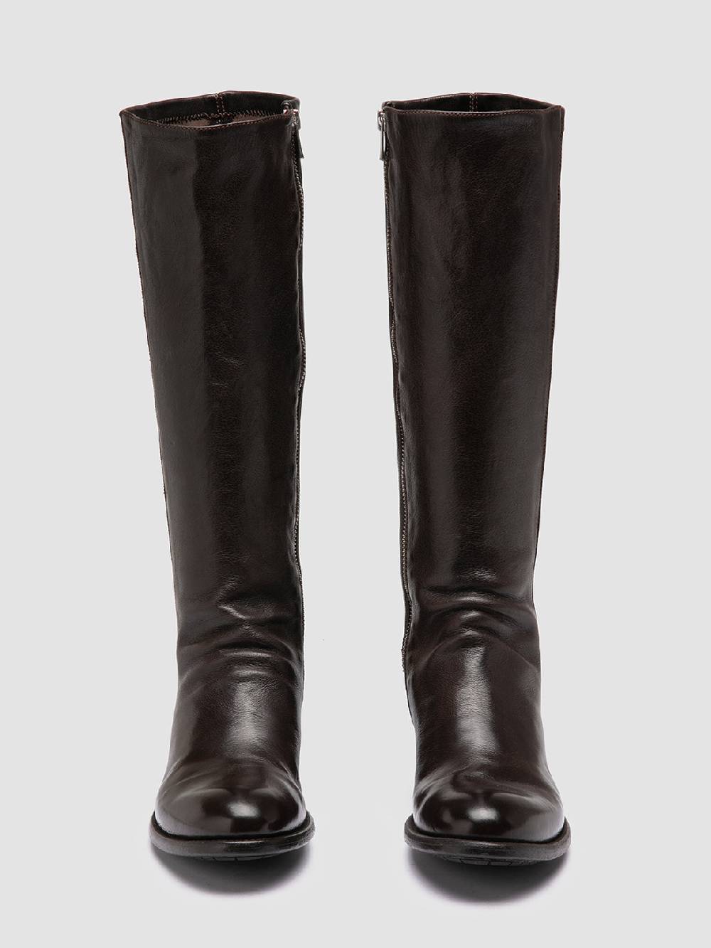 Officine Creative LIS 005 Stivali con Zip in Pelle Marrone Saldi