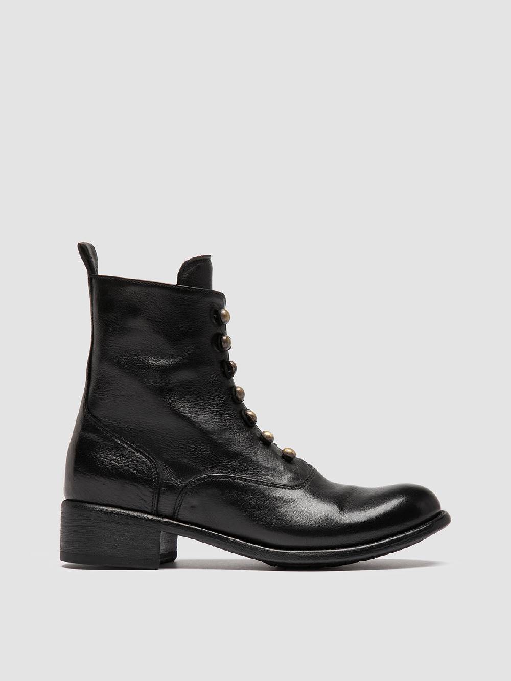 Officine Creative LIS 006 Stivali con Zip in Pelle Nera