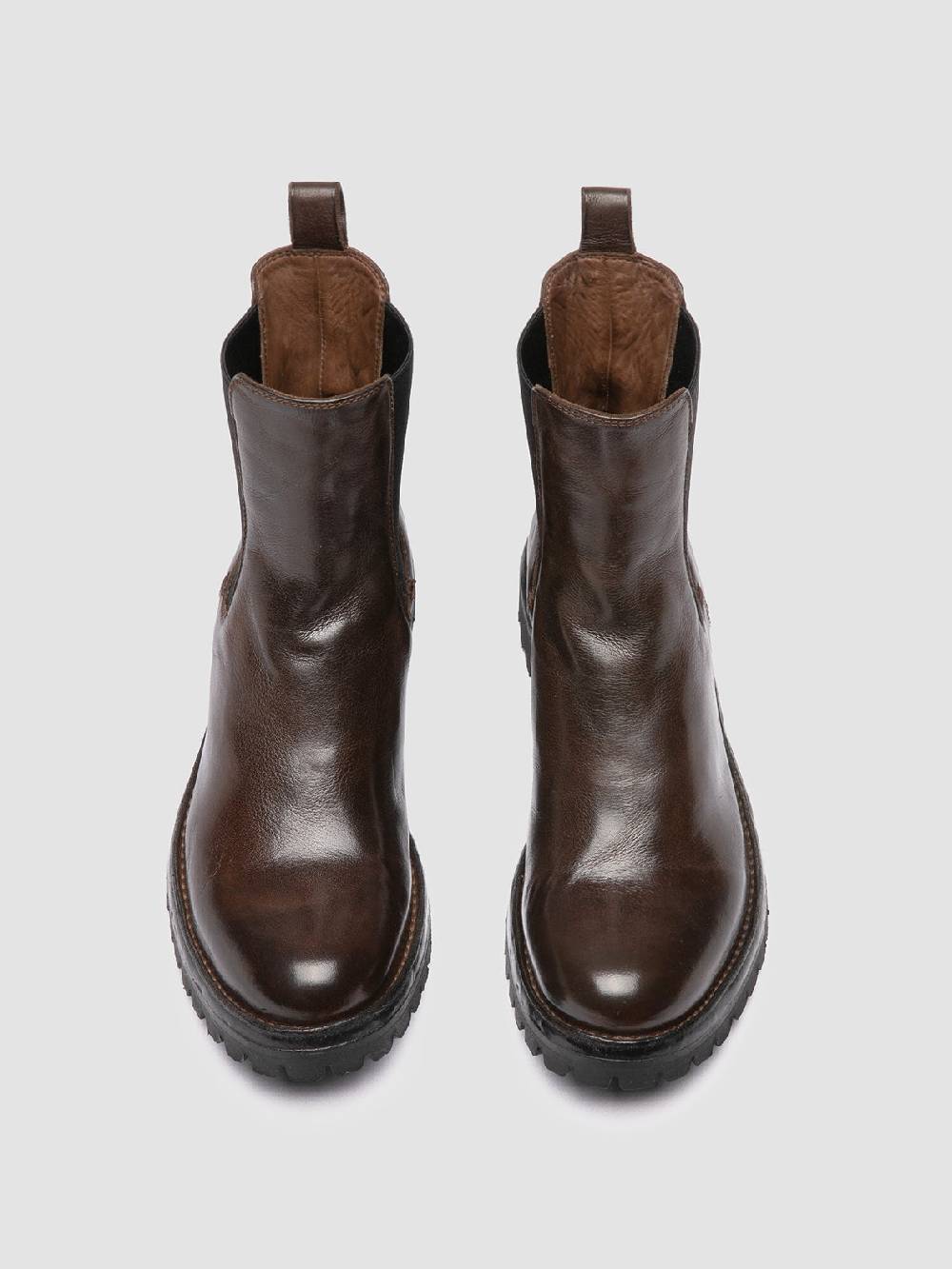 Officine Creative LORAINE 004 Stivaletti Chelsea in Pelle Marrone Vendita Economica