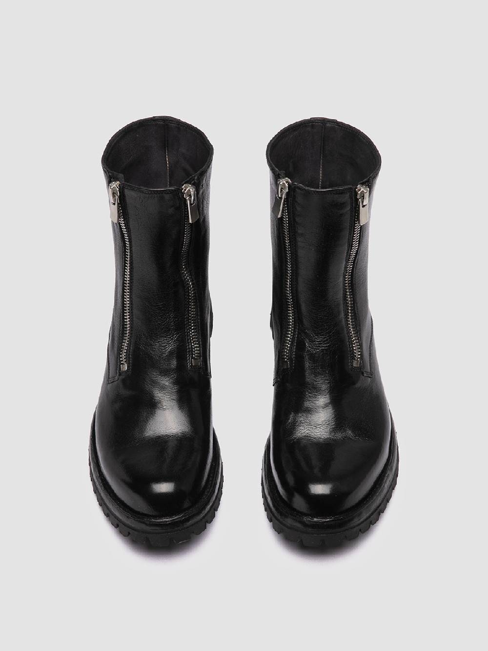 Officine Creative LORAINE 026 Stivali con Zip in Pelle Nera Saldi Di Fabbrica