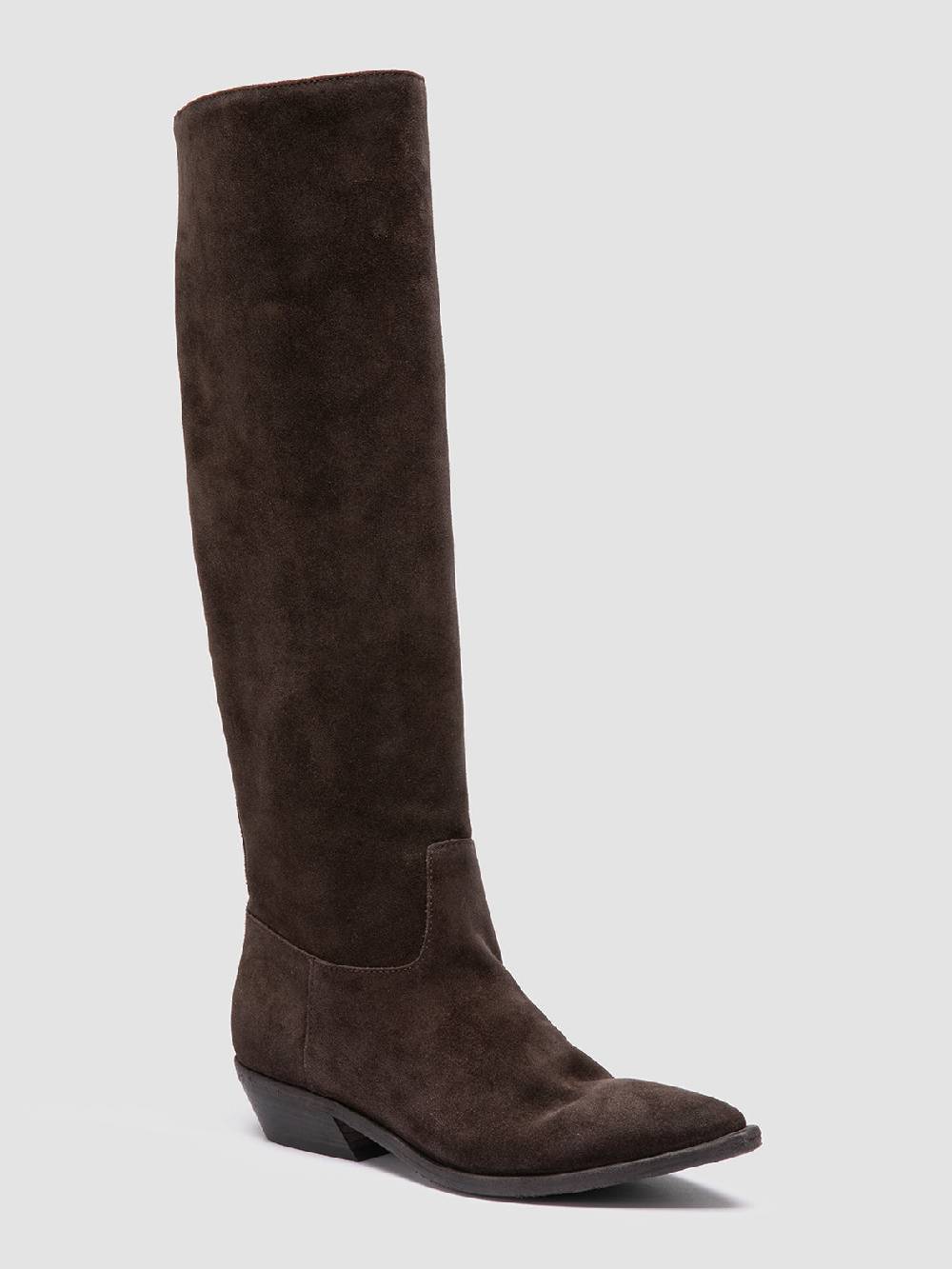 Officine Creative NOELIE DD 104 Stivali Pull-On in Pelle Scamosciata Marrone In Saldo