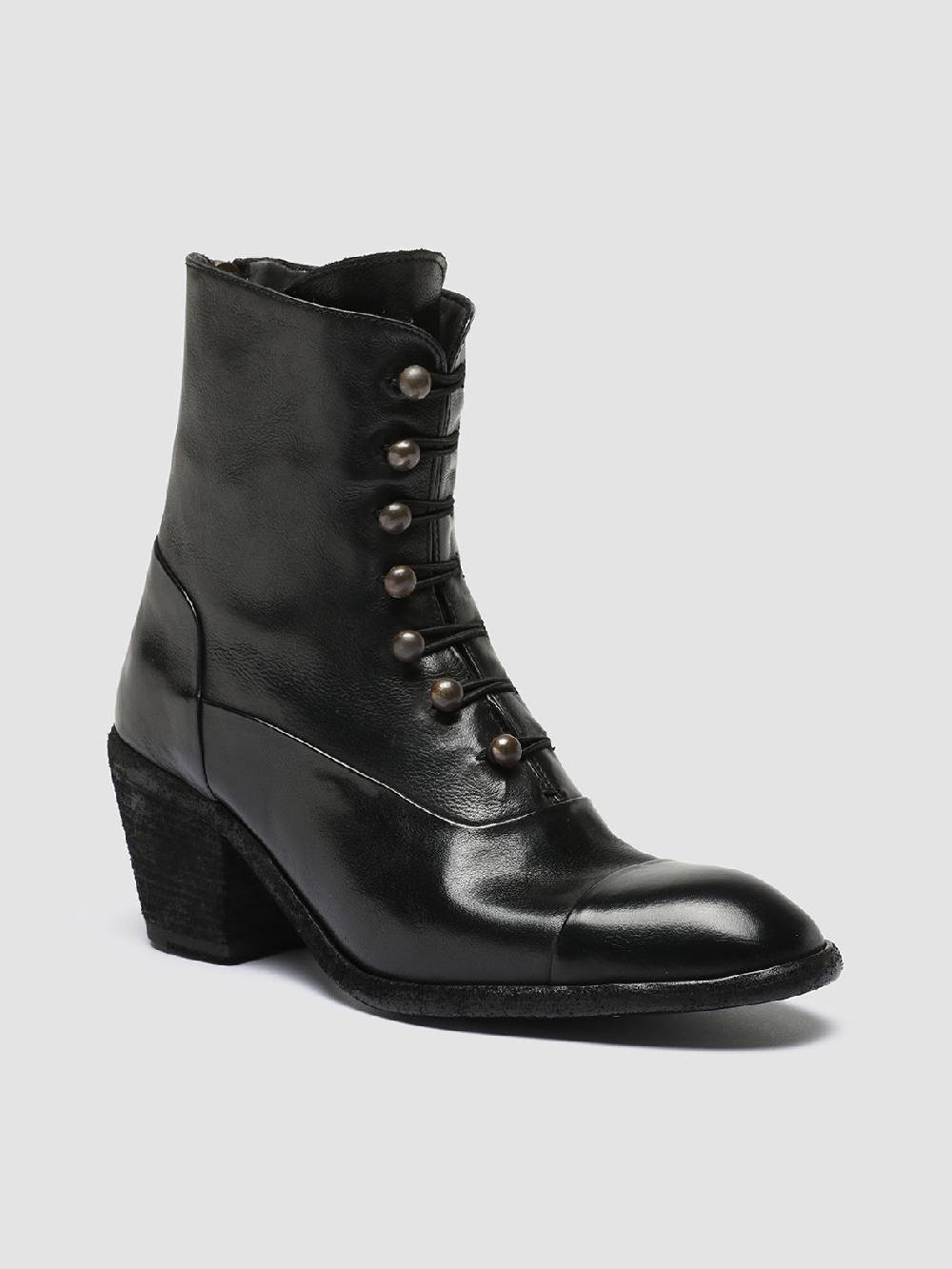Officine Creative SYDNE 005 Stivali Zip in Pelle Nera In Linea