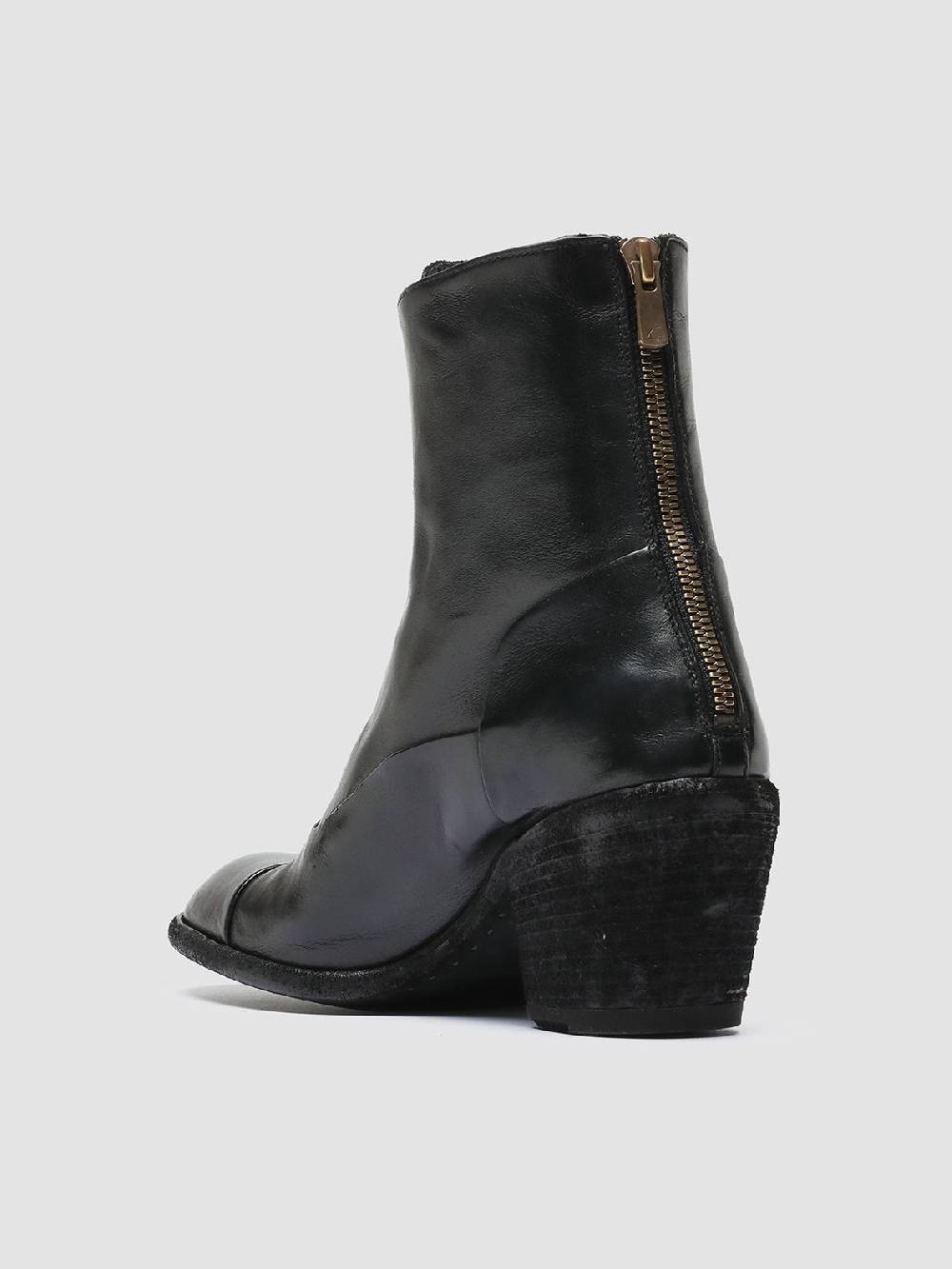 Officine Creative SYDNE 005 Stivali Zip in Pelle Nera In Linea