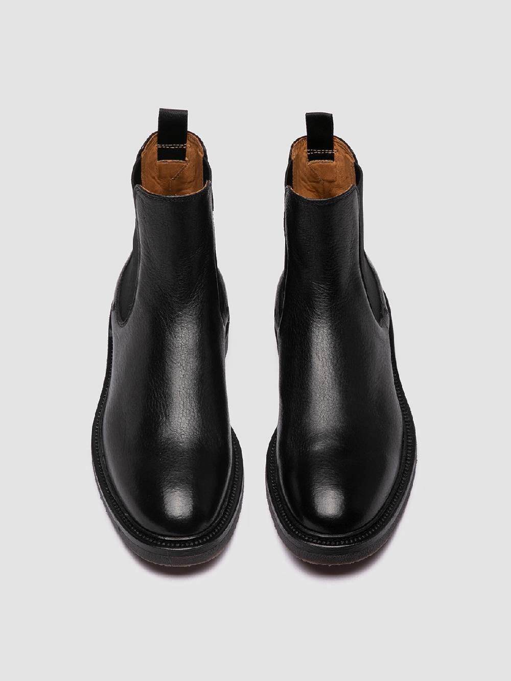 Officine Creative HOPKINS FLEXI 204 Stivaletti Chelsea in Pelle Nera Qualità