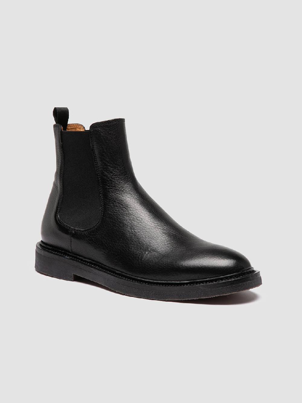 Officine Creative HOPKINS FLEXI 204 Stivaletti Chelsea in Pelle Nera Qualità