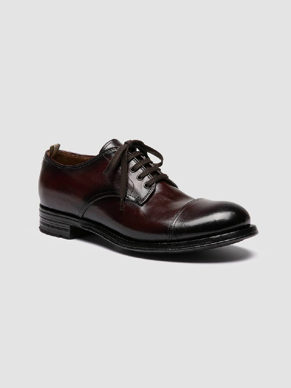 Officine Creative ADMIRAL 002 Derby in Pelle Bordeaux Pezzi Unici