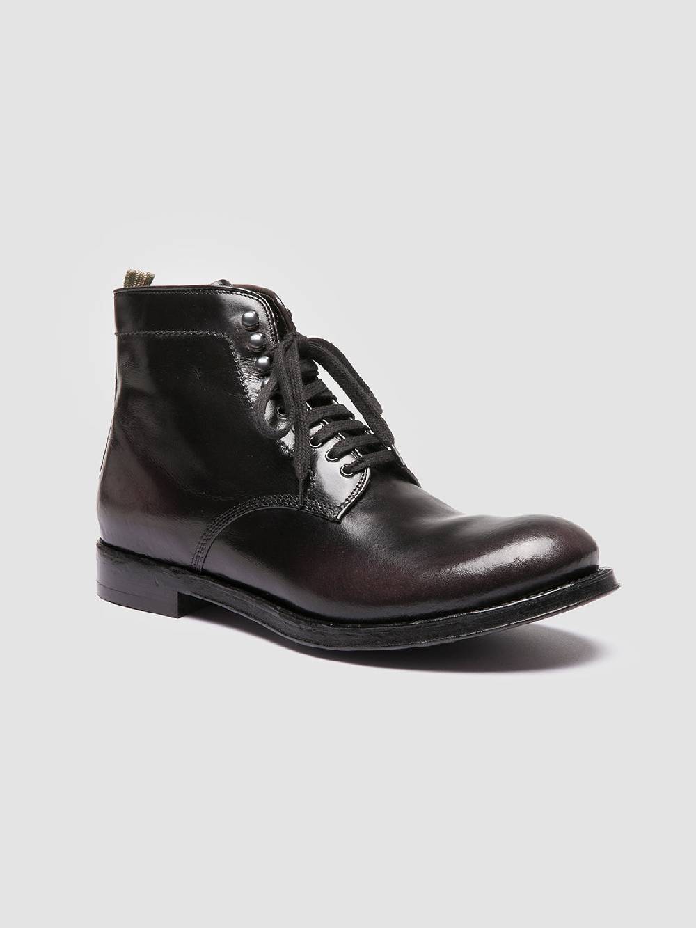 Officine Creative ADMIRAL 004 Stivali Stringati in Pelle Grigia Soddisfazione Garantita