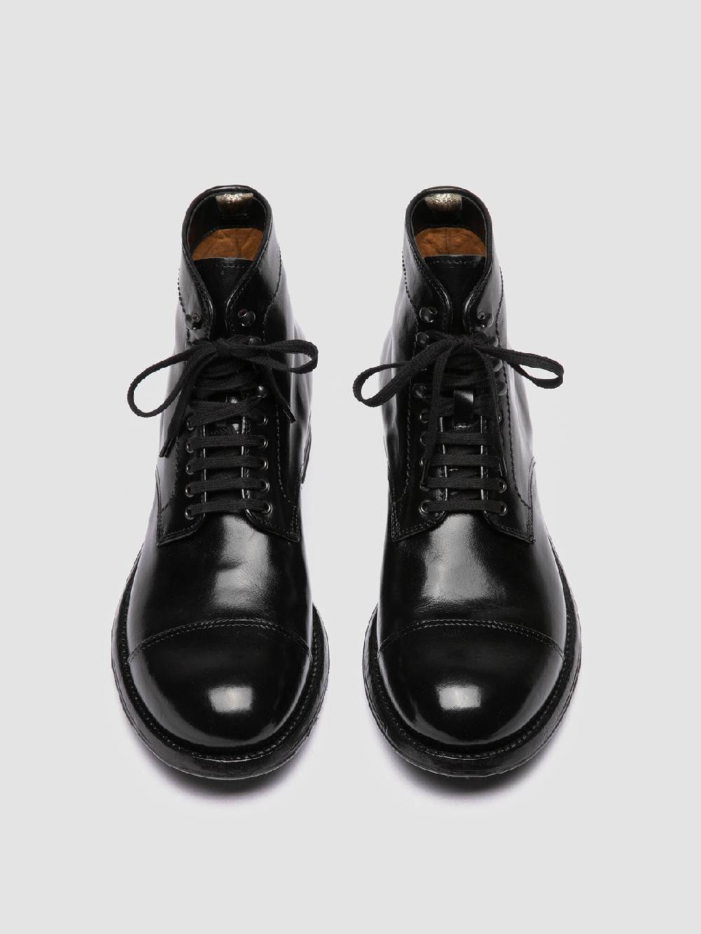 Officine Creative ADMIRAL 005 Stivali Stringati in Pelle Nera Qualità Garantita