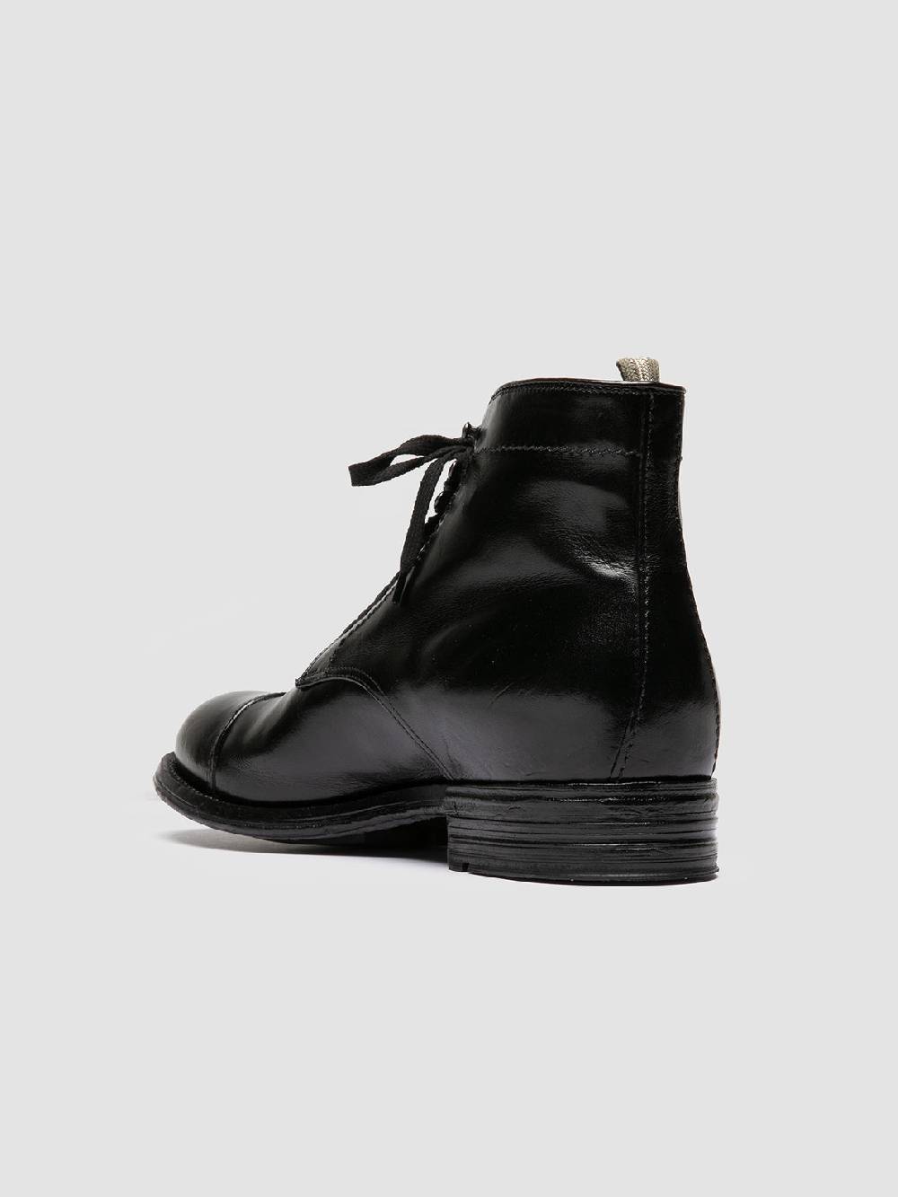 Officine Creative ADMIRAL 005 Stivali Stringati in Pelle Nera Qualità Garantita