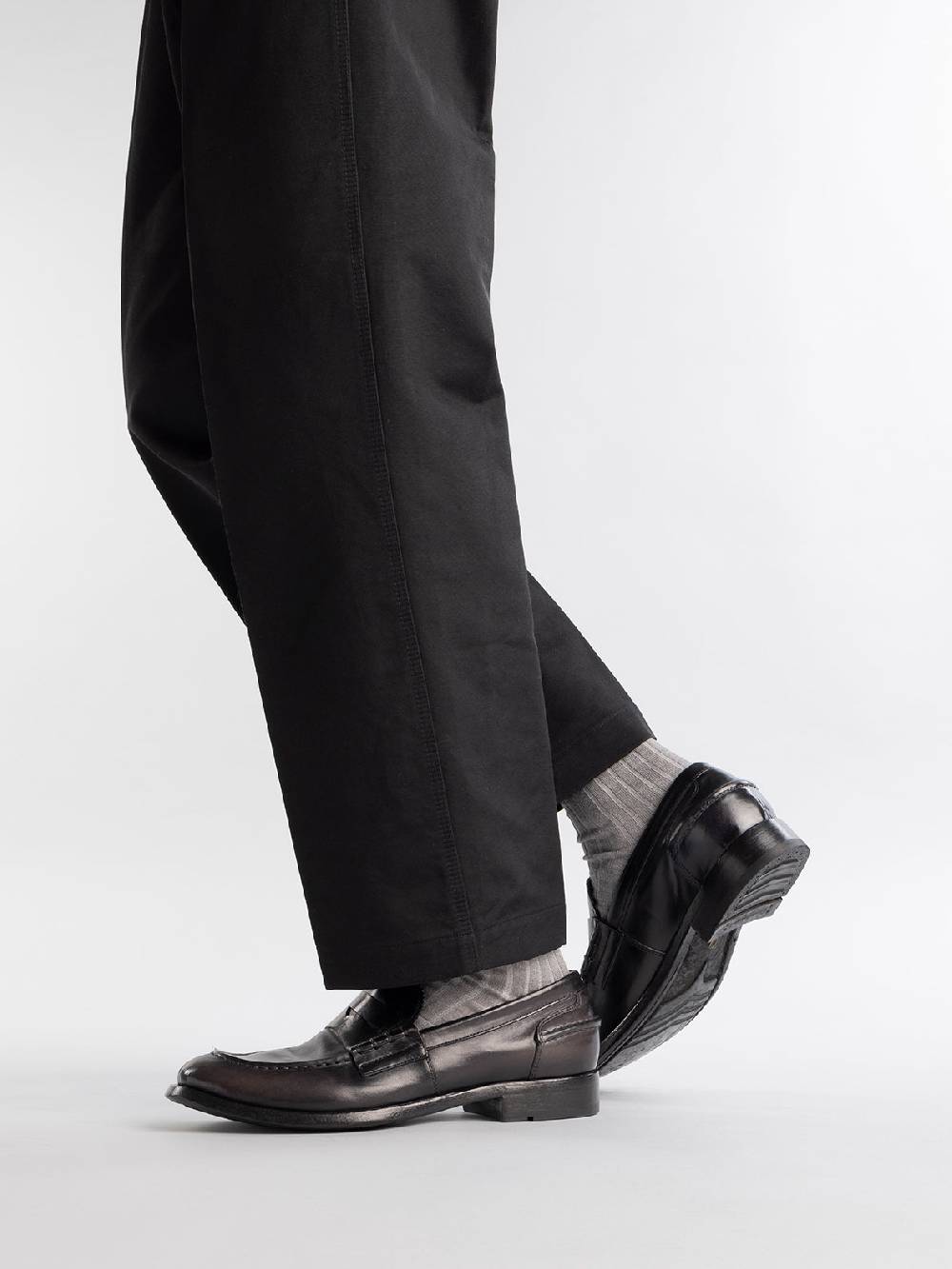Officine Creative BALANCE 017 Mocassini Penny in Pelle Blu In Saldo