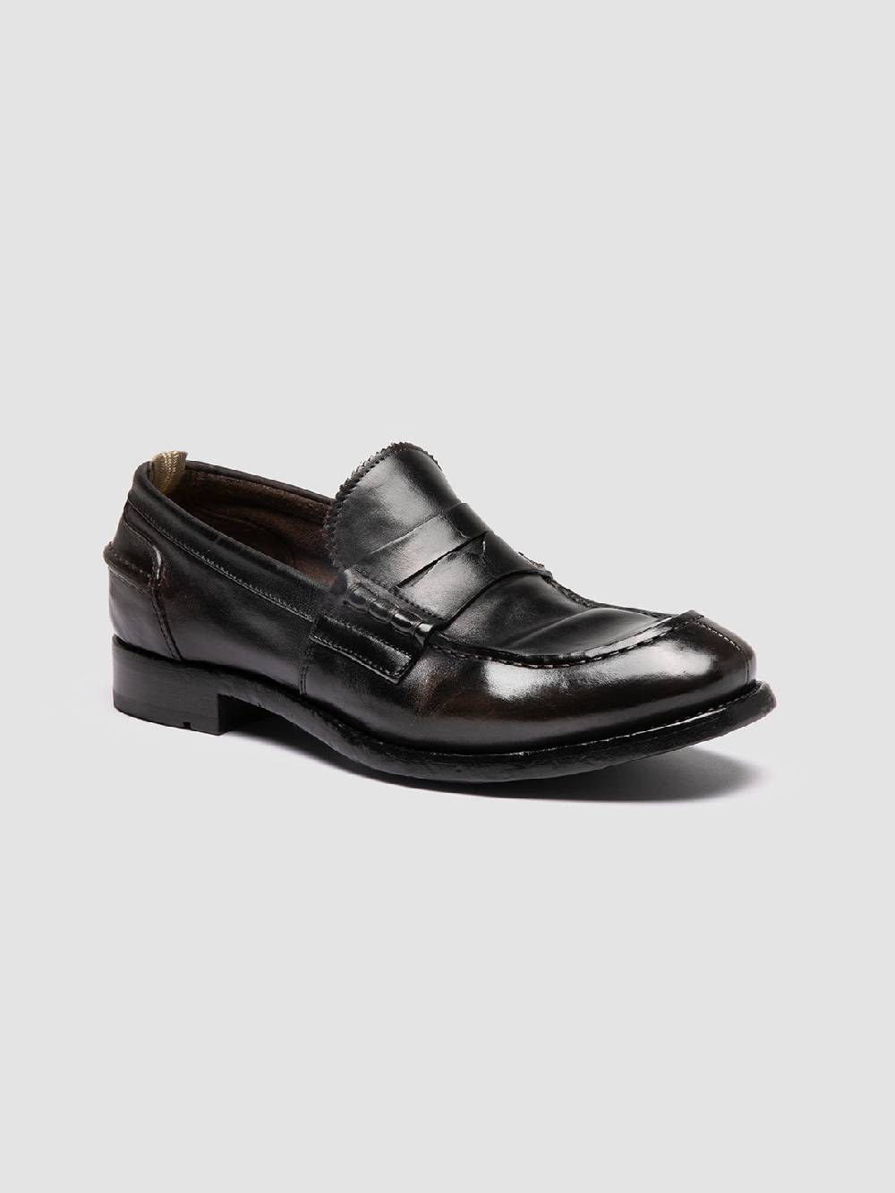Officine Creative BALANCE 017 Brown Penny Leather Loafers Nuova