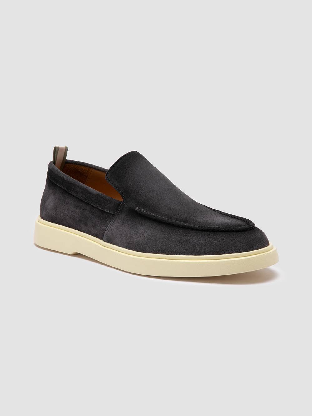 Officine Creative BONES 002 Mocassini in Pelle Scamosciata Blu Italia