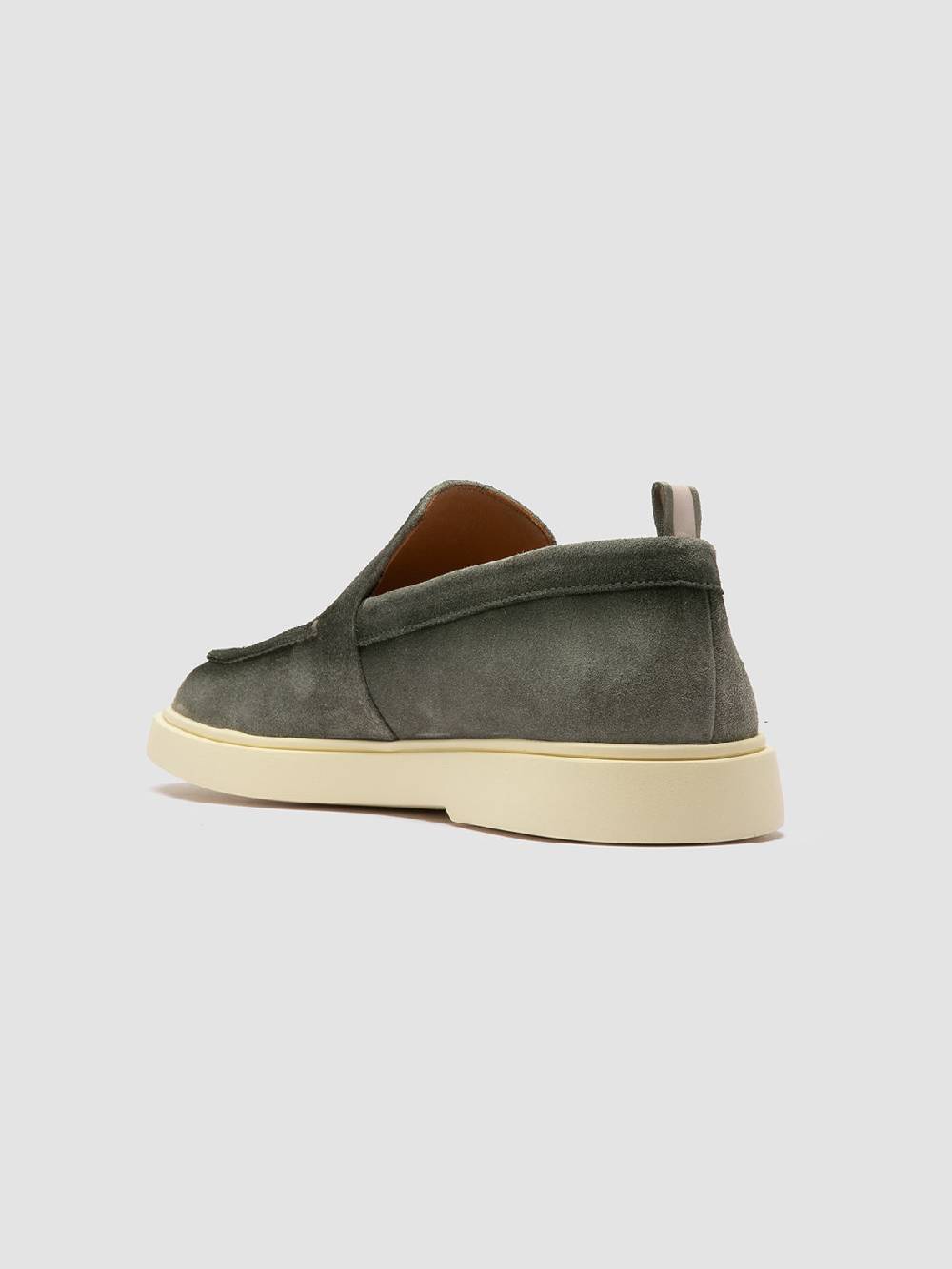 Officine Creative BONES 002 Mocassini in Pelle Scamosciata Verde 2025