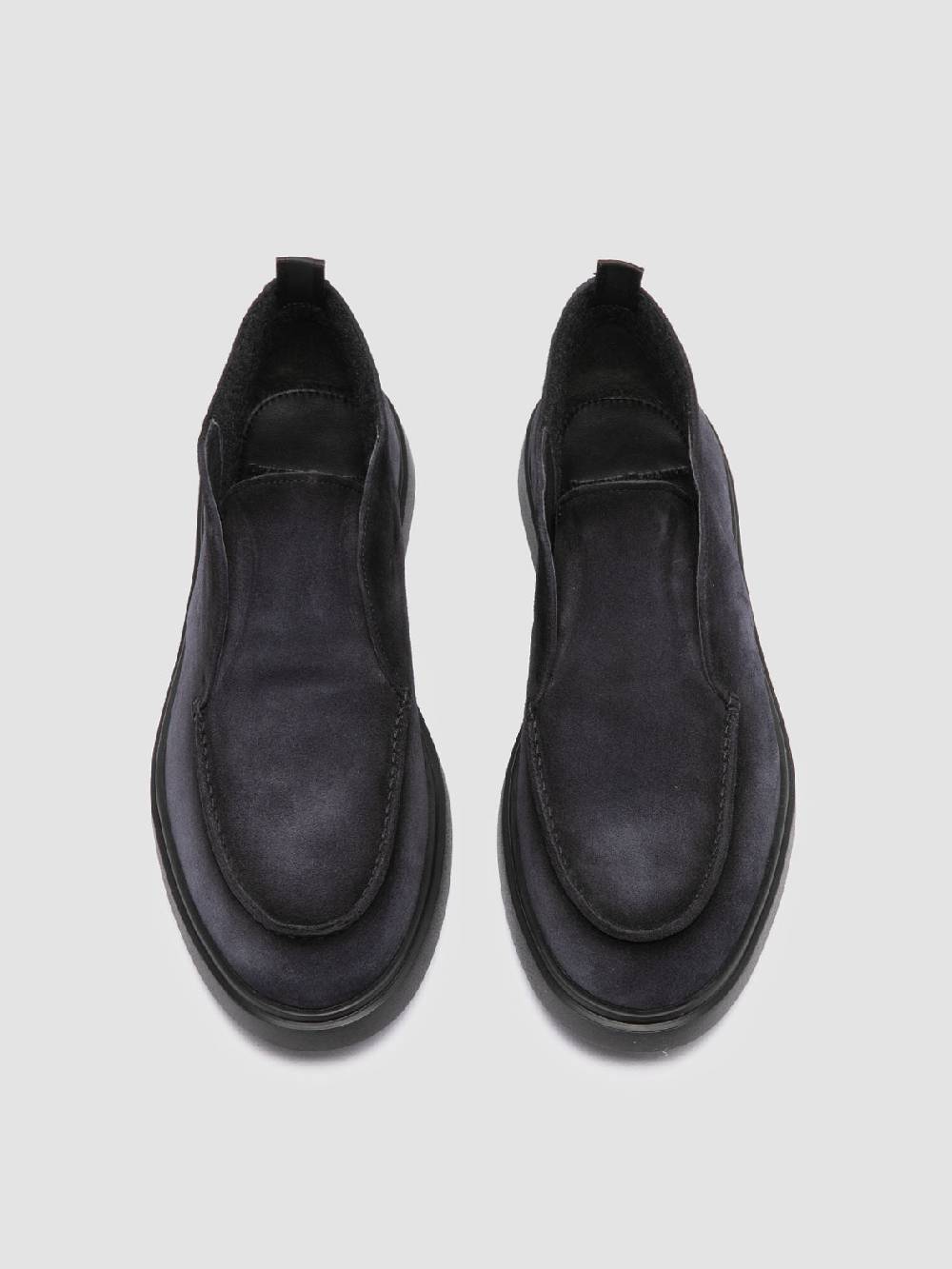 Officine Creative BONES 010 Stivali Chukka in Pelle Scamosciata Blu Promozione