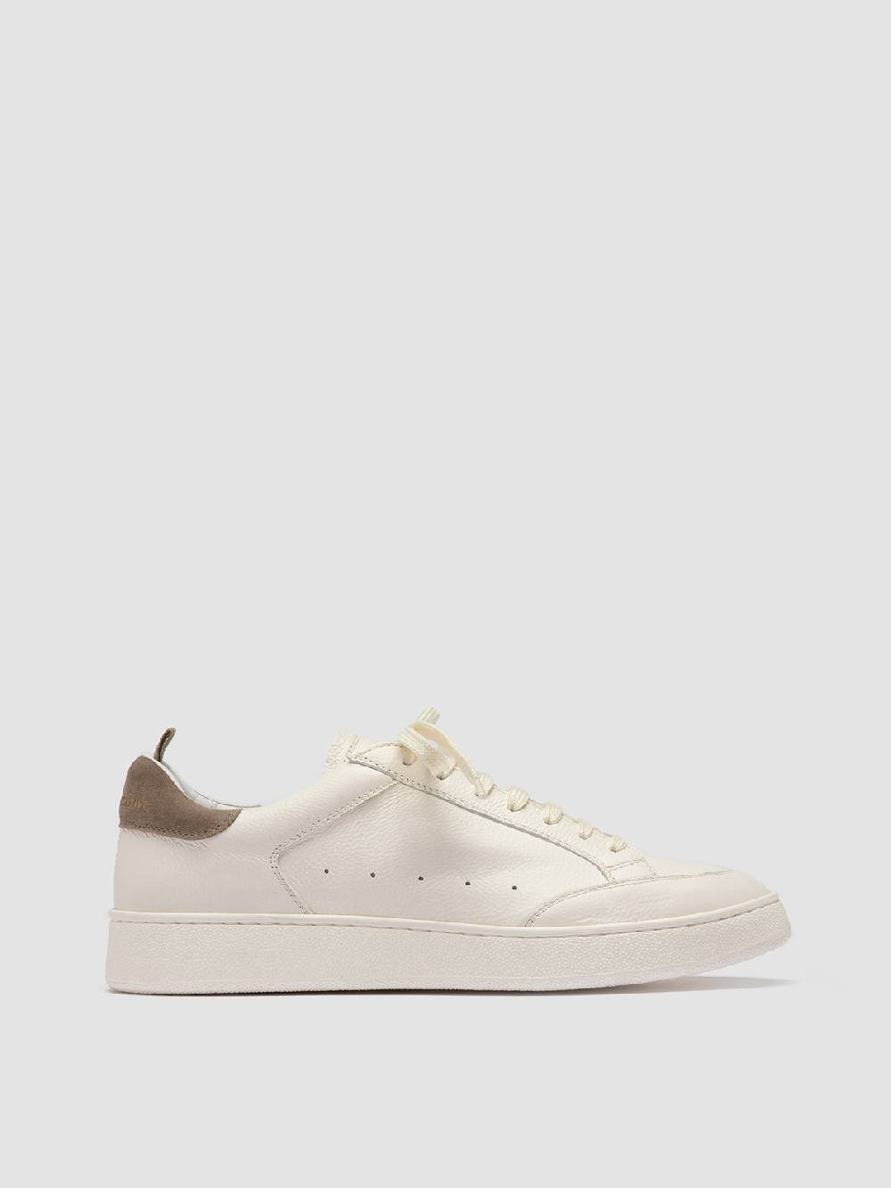 Officine Creative THE DIME 001 Sneaker Basse in Pelle Scamosciata Bianca