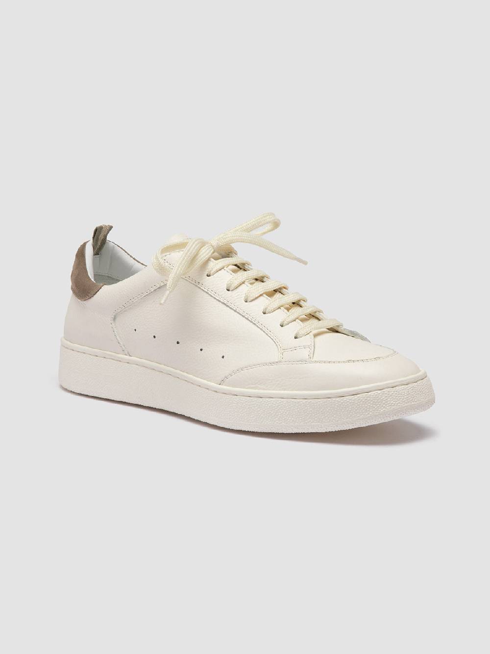Officine Creative THE DIME 001 Sneaker Basse in Pelle Scamosciata Bianca Spedizione Gratuita