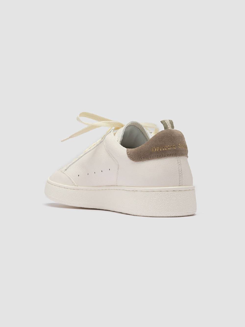 Officine Creative THE DIME 001 Sneaker Basse in Pelle Scamosciata Bianca Spedizione Gratuita