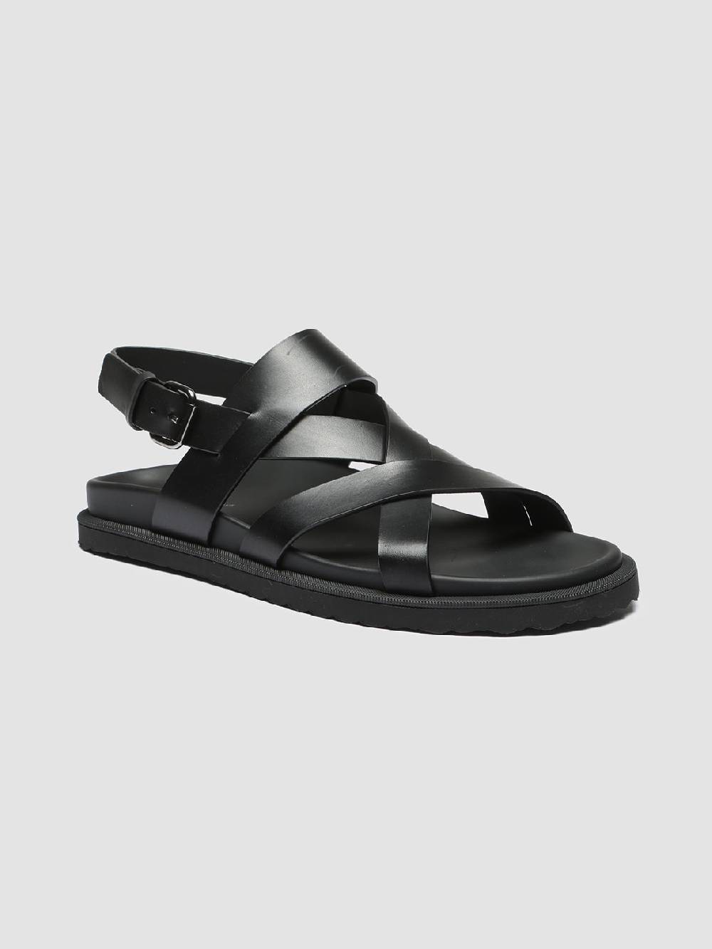 Officine Creative CHARRAT 002 Sandali in Pelle Nera Sottocosto