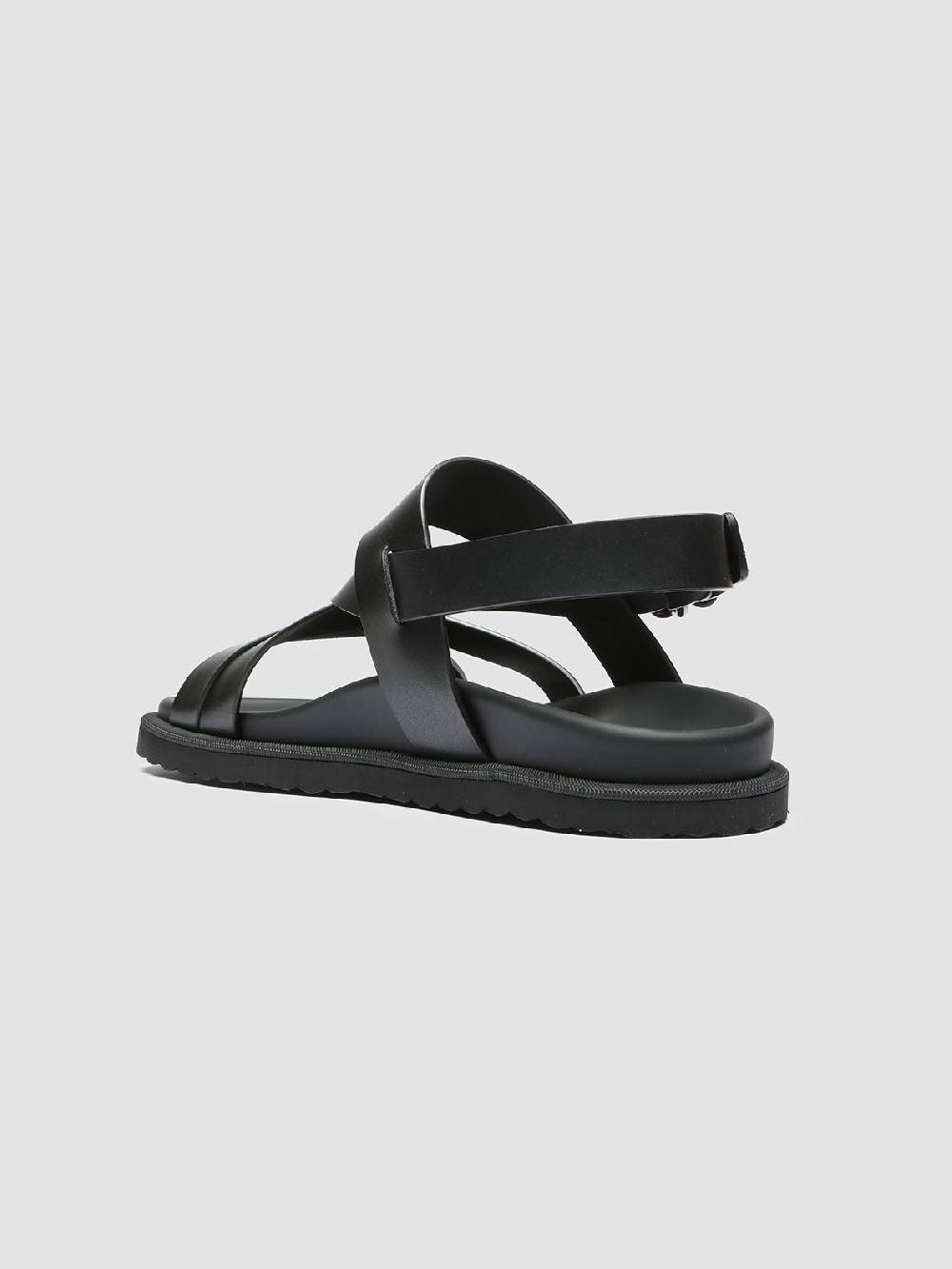Officine Creative CHARRAT 002 Sandali in Pelle Nera Sottocosto