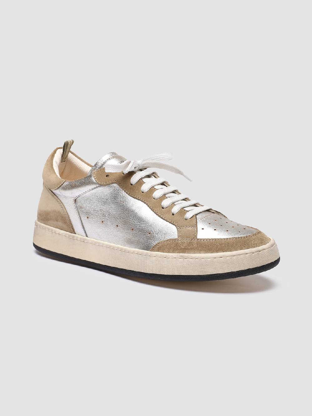 Officine Creative MAGIC 001 Sneakers in Pelle e Camoscio Bianco Sconto