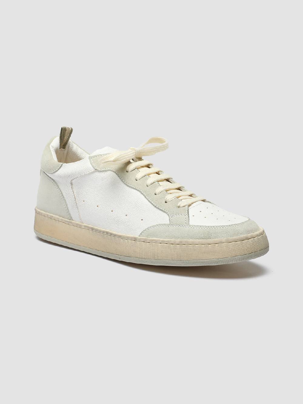 Officine Creative MAGIC 001 Sneakers in Pelle e Camoscio Bianco Economico