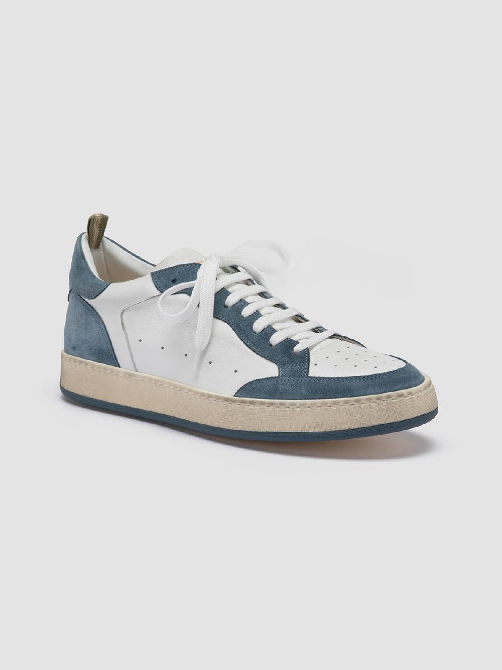 Officine Creative MAGIC 001 Sneakers Basse in Pelle e Camoscio Bianca In Vendita