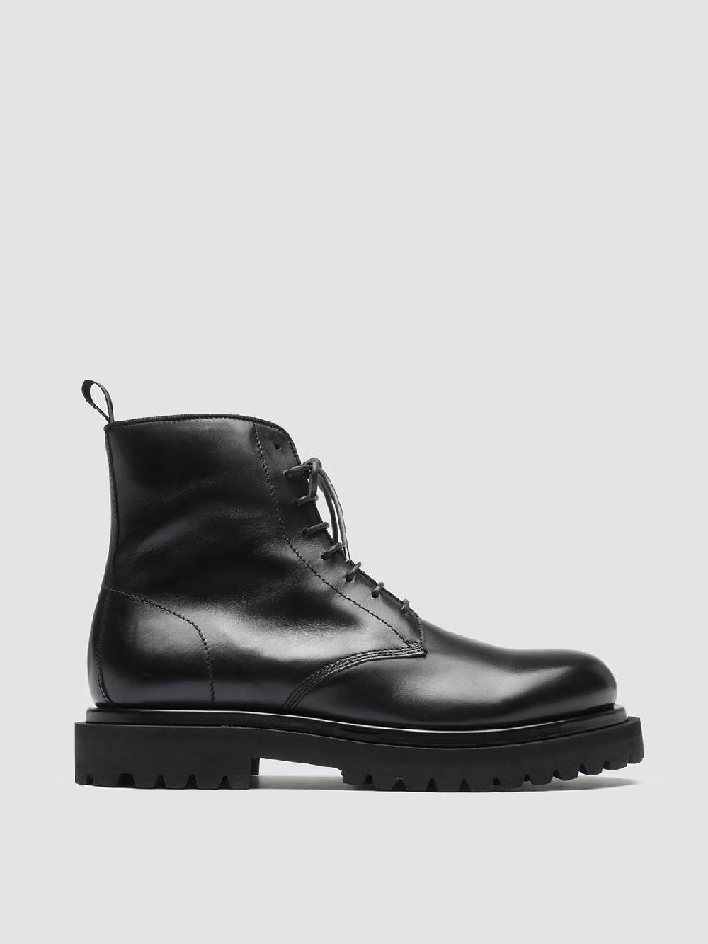 Officine Creative EVENTUAL 002 Stivaletti in Pelle Nera con allacciatura