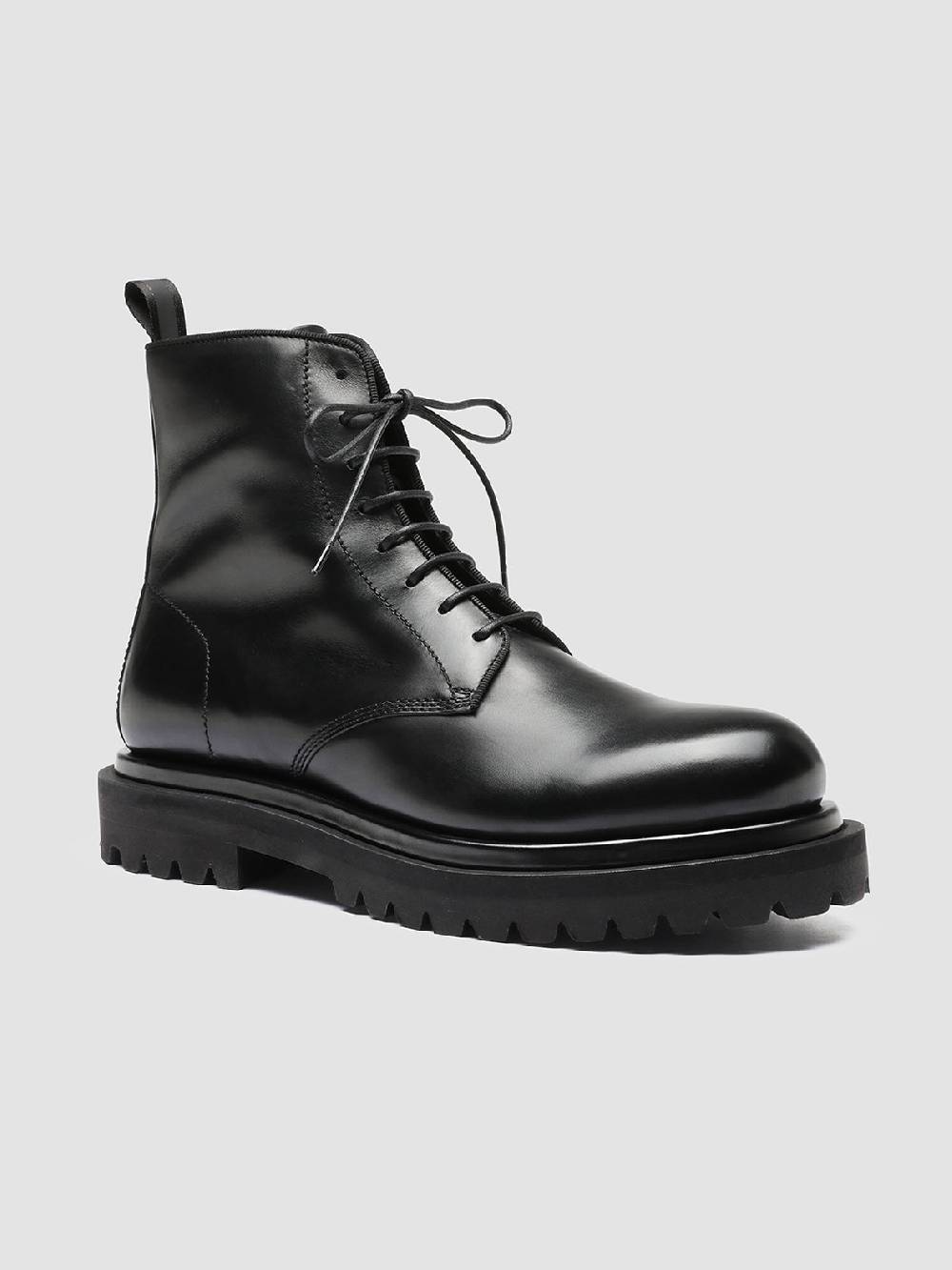 Officine Creative EVENTUAL 002 Stivaletti in Pelle Nera con allacciatura Moda