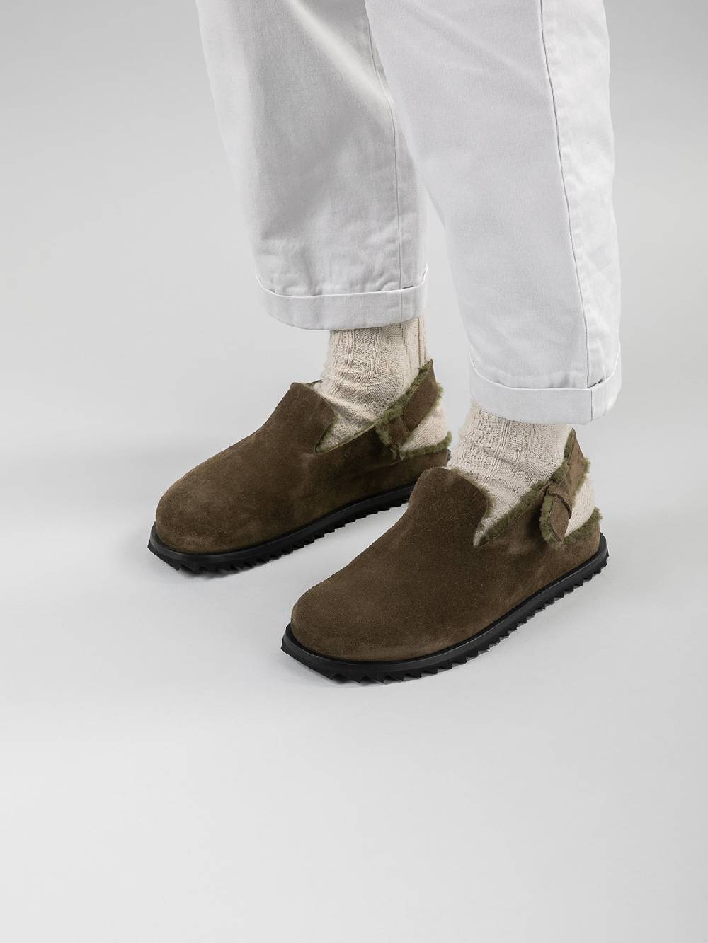 Officine Creative INTROSPECTUS 004 Sandali con Cinturino in Camoscio Verde Italy