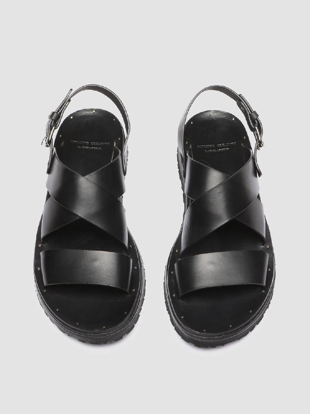 Officine Creative CHIOS 005 Sandali in Pelle Nera Qualità